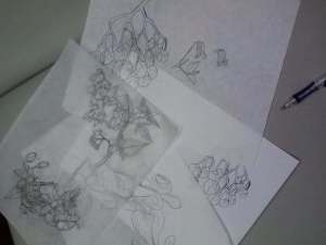 the rest of the floral sketches, nightshade and bleeding/flaming hearts