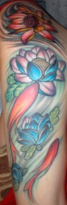 fish and lotus tattoo